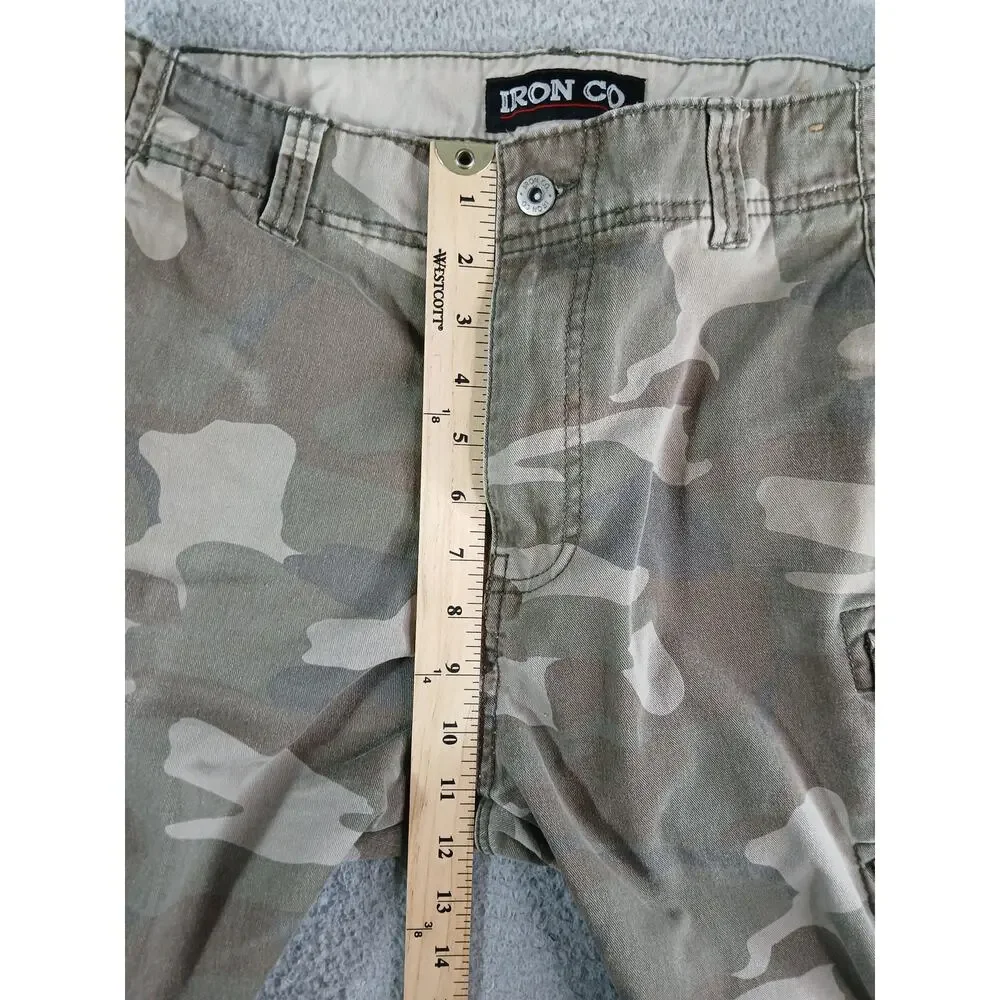 Iron Co Shorts Mens 32 Camo Cargo Pockets Stretch 9